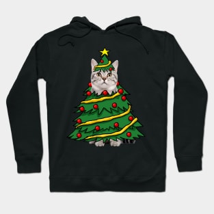 American Shorthair Christmas Tree Funny Xmas Cat Lover Hoodie